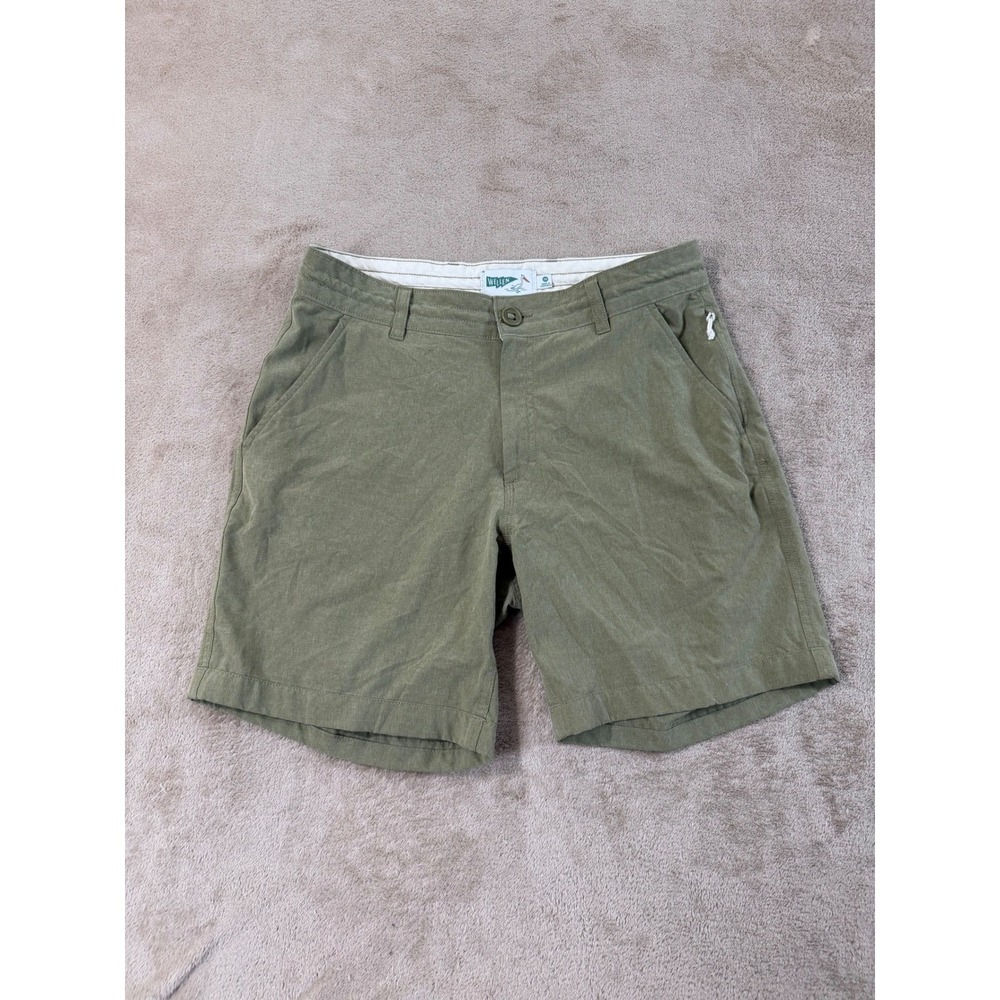 Wellen Hybrid Performance Shorts Mens Size 30 Olive Green Stretch EUC